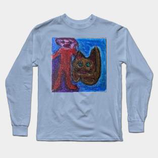 Cat and mousy girl Long Sleeve T-Shirt